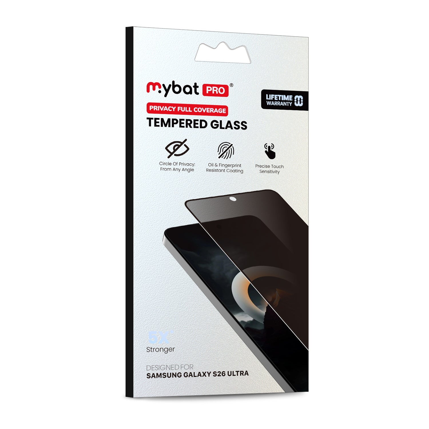 MyBat Pro Privacy Full Coverage Tempered Glass Screen Protector (Fingerprint Unlock) for Samsung Galaxy S26 Ultra - Black - RSS26USCF111U-7.jpg