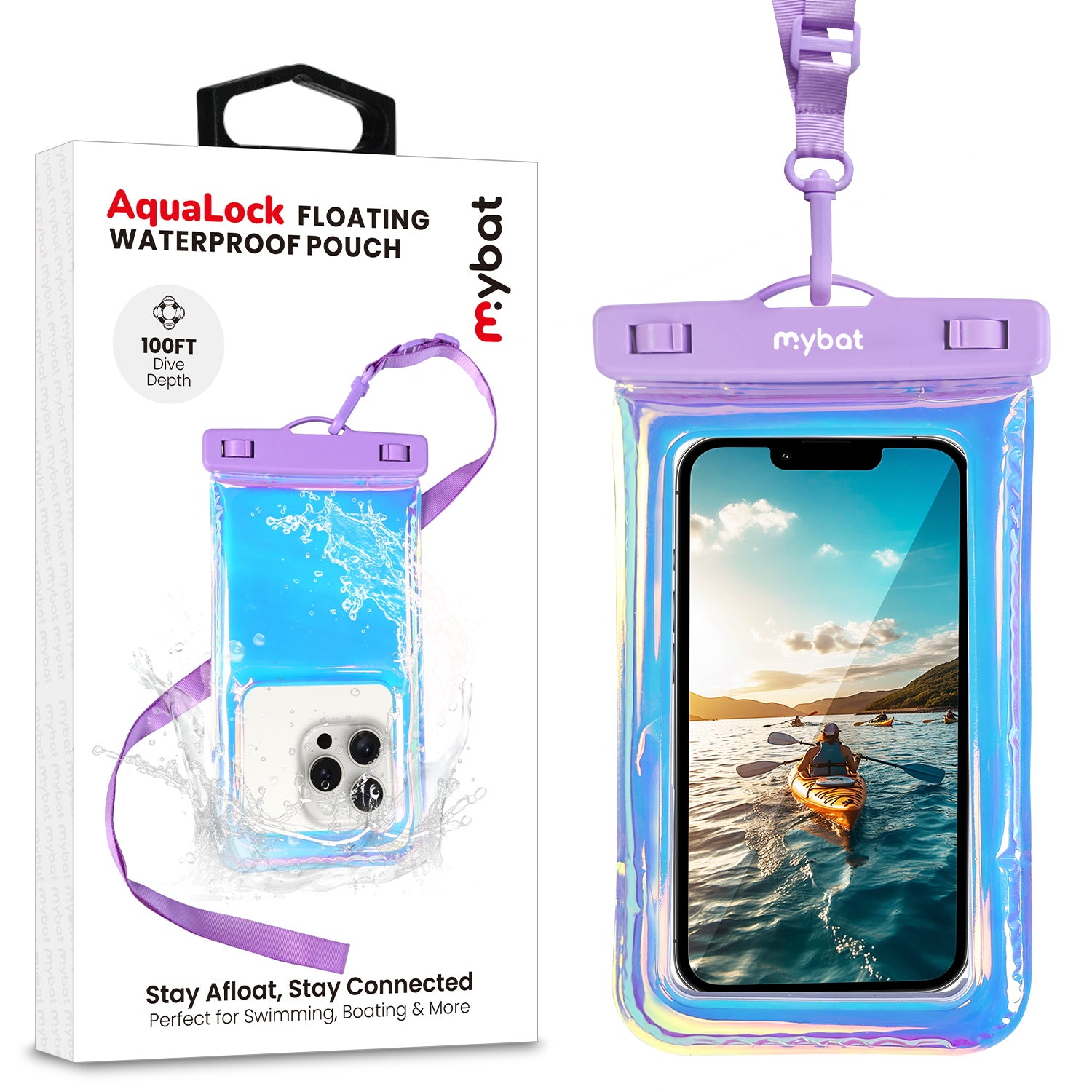 MyBat AquaLock Universal Floating Waterproof Pouch - Iridescent Purple